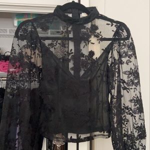 Stylish lace black top